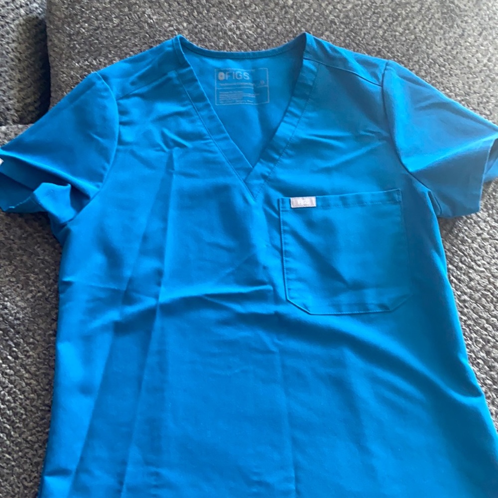 Figs Scrub XS Catarina top, Discontinued Alps blue